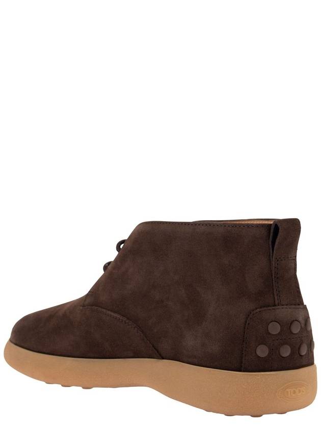 Suede Lace-Up Ankle Boots Brown - TOD'S - BALAAN 4