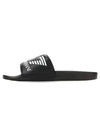 EA7 Embossed Logo Flat Slippers Black - EMPORIO ARMANI - BALAAN 5