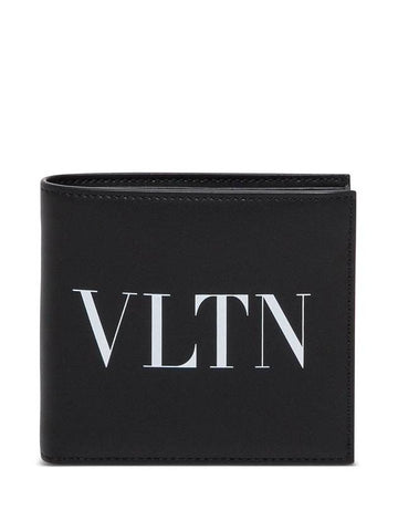 VLTN Logo Bifold Bifold Wallet Black - VALENTINO - BALAAN.