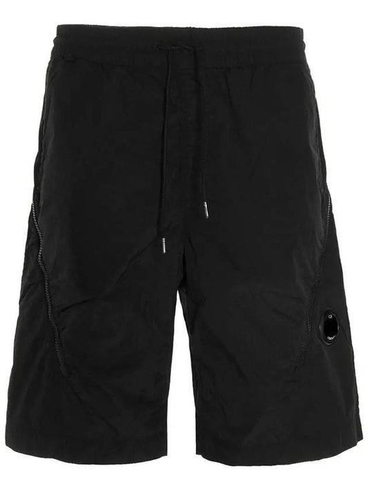 Lens Wappen Cargo Shorts Black - CP COMPANY - BALAAN.