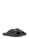 FF Logo Cross Slippers Black - FENDI - BALAAN 5