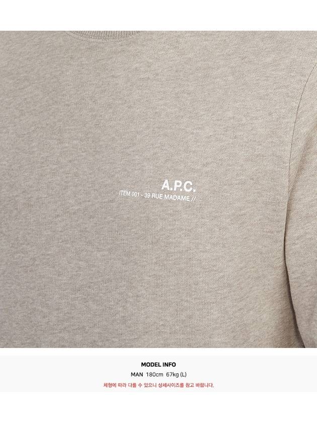 Men's Item Logo Crew Sweatshirt Beige - A.P.C. - BALAAN 7