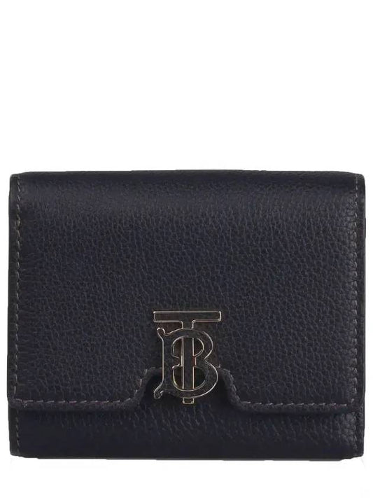 Monogram Motif Grainy Leather Folding Wallet Black - BURBERRY - BALAAN.