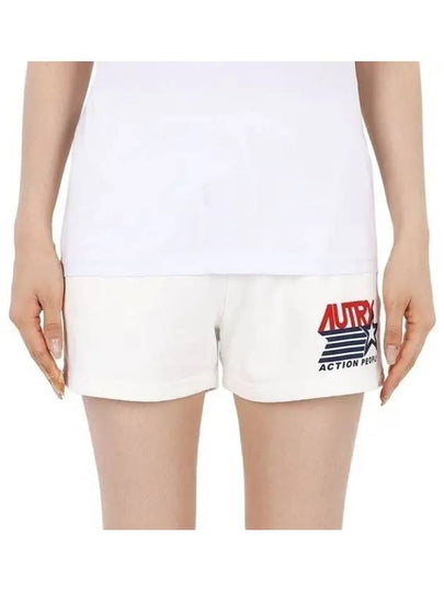 Women's Iconic Logo Action Shorts White - AUTRY - BALAAN 2