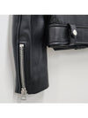 Biker Cropped Leather Jacket Black - ACNE STUDIOS - BALAAN 9