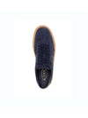 Embossing Logo Suede Low Top Sneakers Navy - TOD'S - BALAAN 3