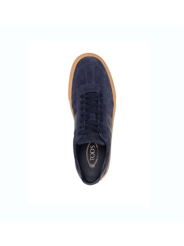 Embossing Logo Suede Low Top Sneakers Navy - TOD'S - BALAAN 3