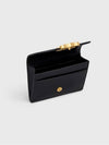 Triomphe Shiny Calfskin Flap Card Wallet Black - CELINE - BALAAN 6