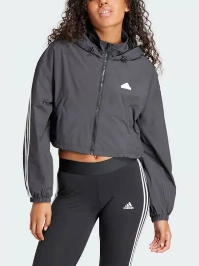 adidas 3S Woven Windbreaker W Black IS3660 - ADIDAS - BALAAN 2