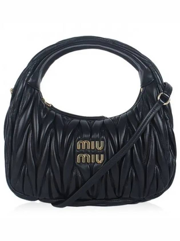 Wander Materasse Nappa Leather Mini Hobo Tote Bag Black - MIU MIU - BALAAN 2