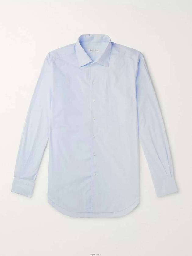 Andrew Cotton Long Sleeve Shirt Azure - LORO PIANA - BALAAN 4
