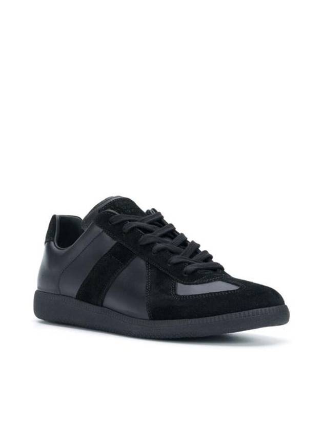 Men's Replica Leather Suede Low Top Sneakers Black - MAISON MARGIELA - BALAAN 3