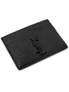 Monogram Crocodile Leather Card Wallet Black - SAINT LAURENT - BALAAN 4