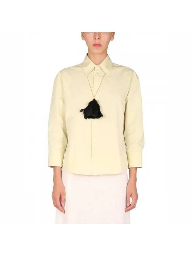 Boxy Fit Long Sleeve Shirt Yellow - JIL SANDER - BALAAN 1