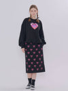 Ribbon Printing H Line Skirt Black - METAPHER - BALAAN 3