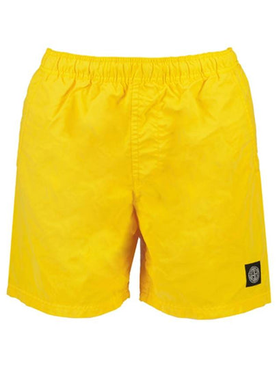 Logo Patch Brushed Nylon Swim Shorts Yellow - STONE ISLAND - BALAAN 2