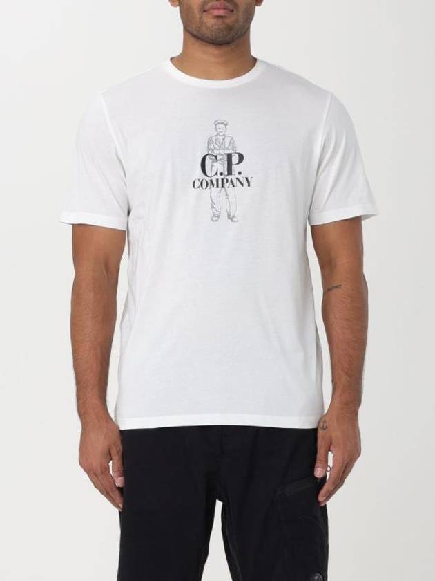 Logo Print Short Sleeve T-Shirt White - CP COMPANY - BALAAN 1