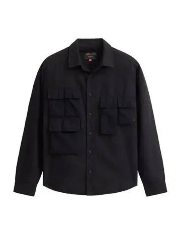 long sleeve multi pocket shirt black - ALPHA INDUSTRIES - BALAAN 1