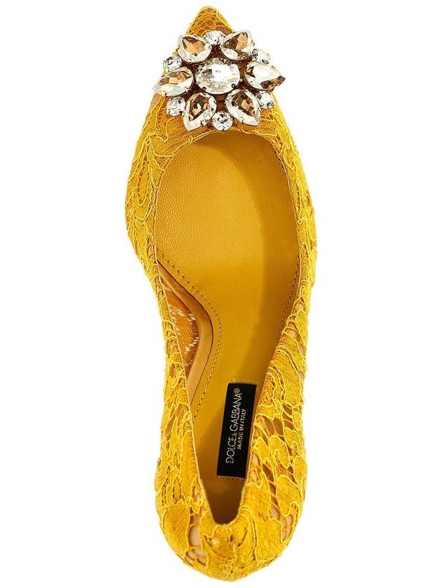 Crystal Lace Pumps Heel Yellow - DOLCE&GABBANA - BALAAN 5