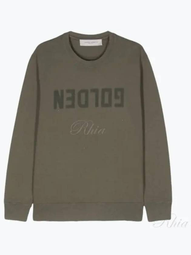 Fleece Reverse Logo Sweatshirt Khaki - GOLDEN GOOSE - BALAAN 2