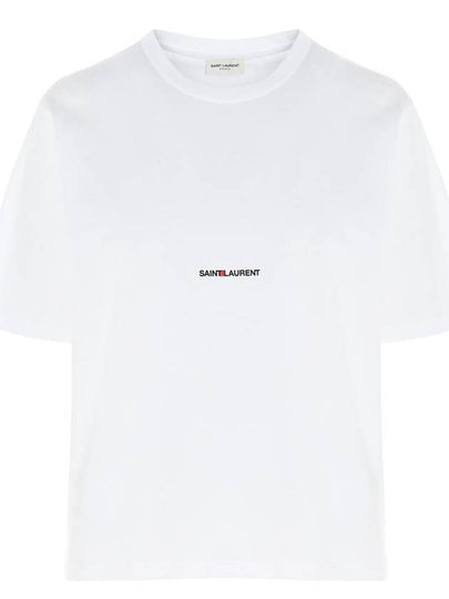 Rive Gauche Short Sleeve T-Shirt White - SAINT LAURENT - BALAAN 2