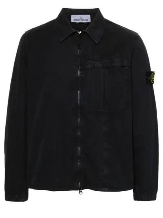 Organic Cotton Shirt Zip Up Jacket Grey - STONE ISLAND - BALAAN 2