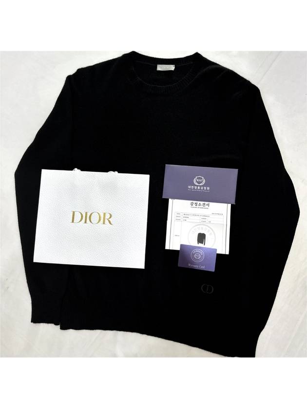 M Dior Homme Men s Icon Embroidered Logo Cashmere Knit T Shirt - DIOR - BALAAN 3