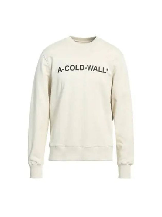 A COLD WALL Men s Ivory Essential Logo Sweatshirt AC221MMT300I - A-COLD-WALL - BALAAN 1