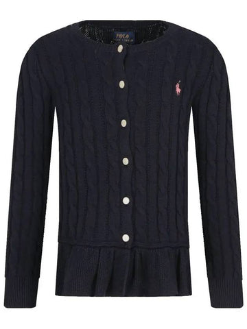 Kids Women s Pony Logo Cable Cardigan 737911 044 - POLO RALPH LAUREN - BALAAN 1