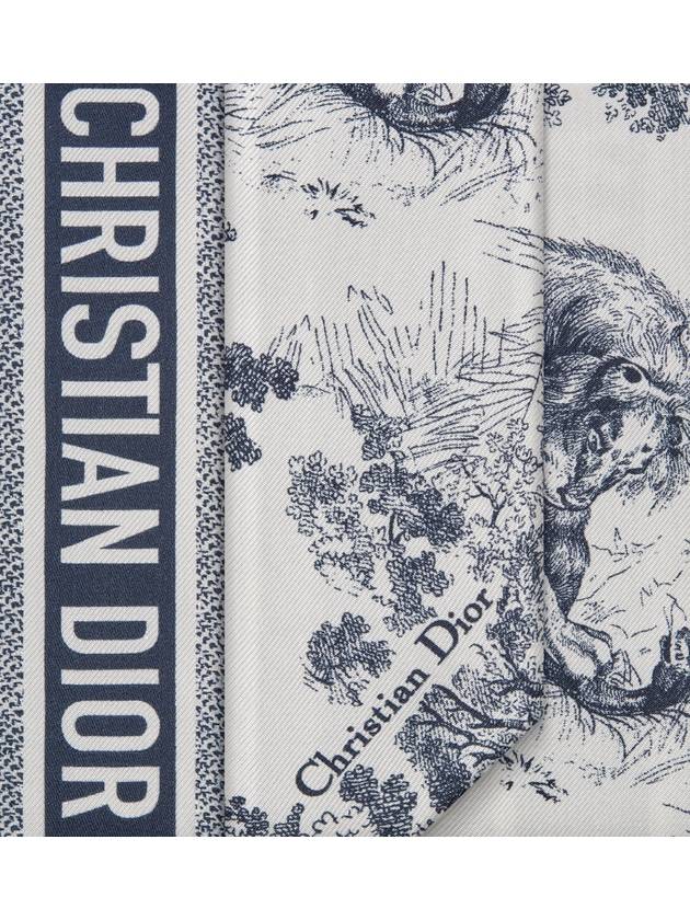 Toile de Jouy Sauvage Mitzah Silk Twill Scarf Ivory Navy - DIOR - BALAAN 6