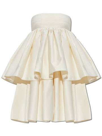 ROTATE Dress With Ruffle, Women's, Cream - ROTATE - BALAAN 1