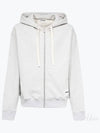 Logo Patch Cotton Zip-up Hoodie Light Grey - JIL SANDER - BALAAN 2