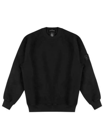 Shadow Logo Crew Neck Cotton Sweatshirt Black - STONE ISLAND - BALAAN 2