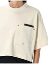 Croptop Cotton Short Sleeve T-Shirt Ivory - BOTTEGA VENETA - BALAAN 4