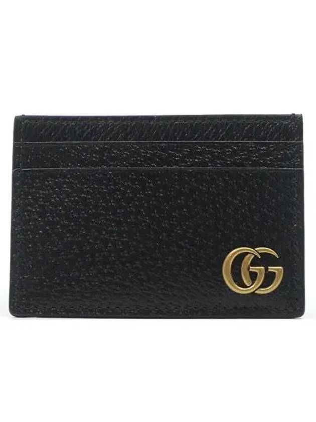 GG Marmont Leather Card Wallet Black - GUCCI - BALAAN 2