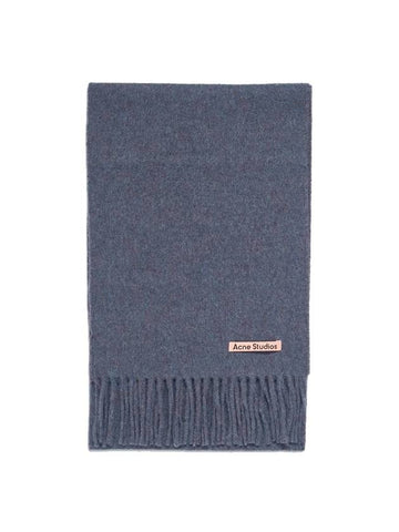 Wool Fringe Muffler Purple Melange - ACNE STUDIOS - BALAAN 1