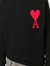 Heart Logo Knit Turtleneck Black - AMI - BALAAN 4