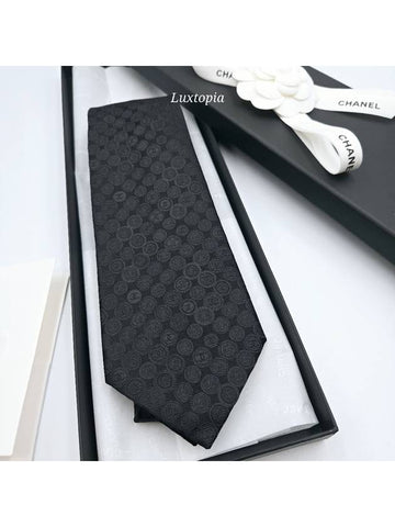 Men s Tie CC Logo Silk Black AAA471 - CHANEL - BALAAN 1