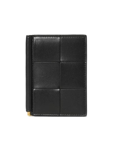 Cassette Leather Money Clip Black - BOTTEGA VENETA - BALAAN 1