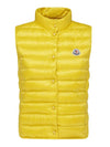 Women's Liane Logo Patch Padded Vest Yellow - MONCLER - BALAAN.