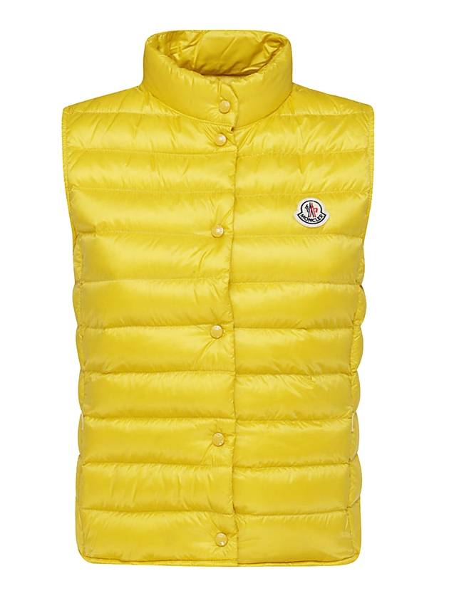 Women's Liane Logo Patch Padded Vest Yellow - MONCLER - BALAAN.