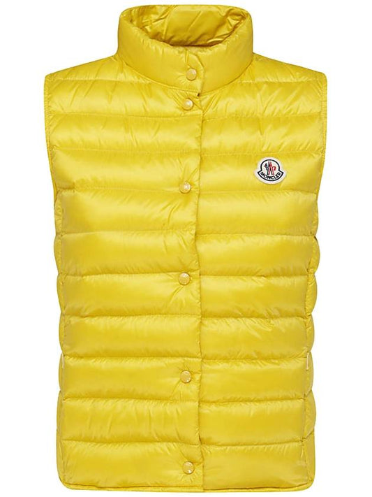 Women's Liane Logo Patch Padded Vest Yellow - MONCLER - BALAAN 1