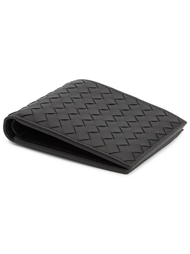 Intrecciato Leather Half Wallet Black - BOTTEGA VENETA - BALAAN 4