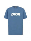 Italic Relaxed-Fit Short Sleeve T-Shirt Blue - DIOR - BALAAN 2