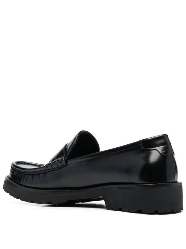 Monogram Leather Loafers Black - SAINT LAURENT - BALAAN 5