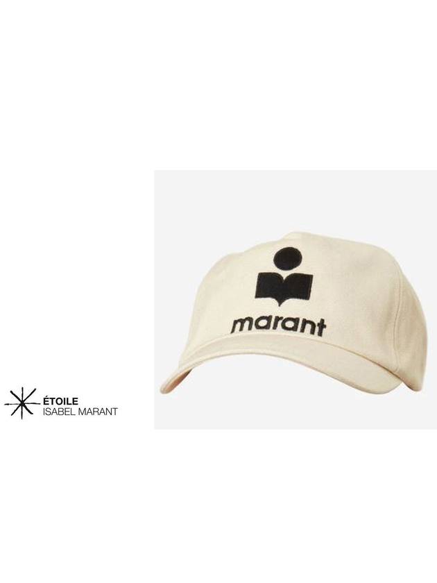 Isabel Marant Women's Tyrone Logo Cap Ecru Black CQ001XFB A3C05A ECBK - ISABEL MARANT ETOILE - BALAAN 2