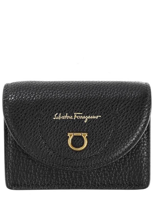 Leather Travel Card Wallet Black - SALVATORE FERRAGAMO - BALAAN 2