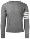 4 Bar Stripe Classic Wool Knit Top Grey - THOM BROWNE - BALAAN 2