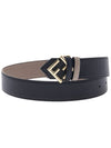 Reversible Leather Belt Black Dove Grey - FENDI - BALAAN 11