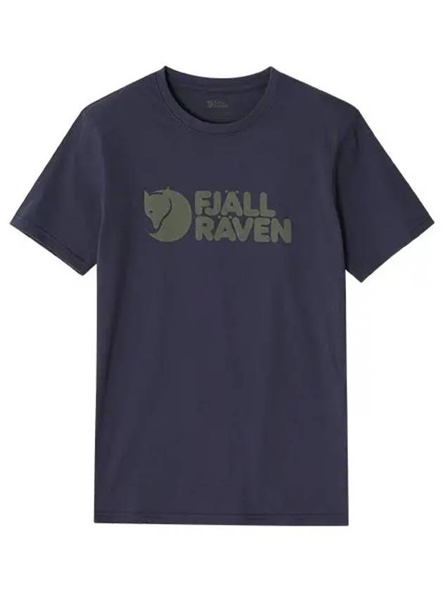 87310 560 Logo Navy Men's Short Sleeve T-Shirt - FJALL RAVEN - BALAAN 1